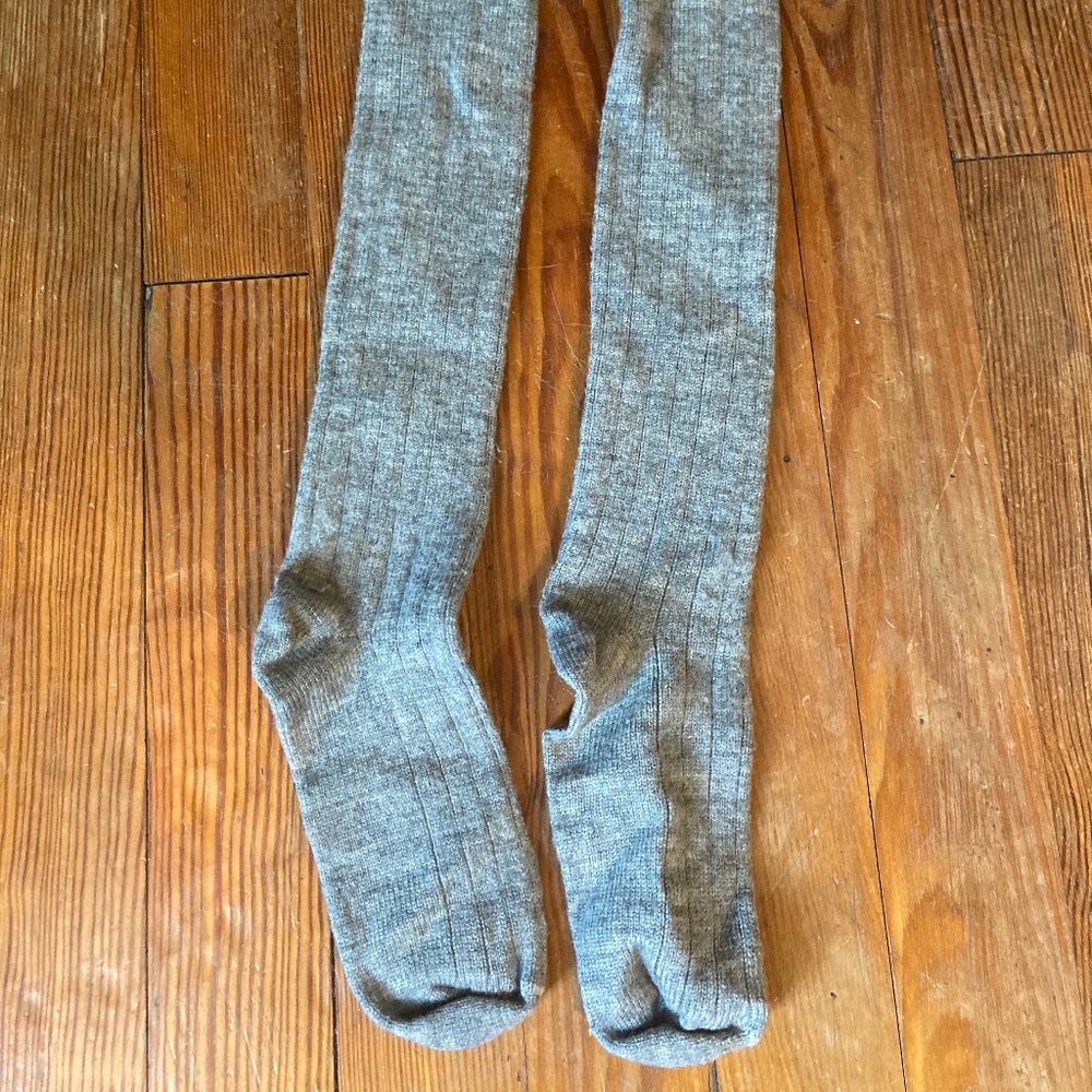 Women's Tall Boot Wool Cable Knit Socks Gray